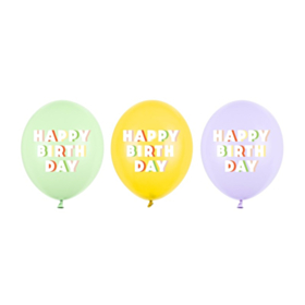 Happy Birthday Latexballoner Pastel