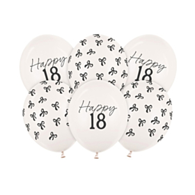 Happy 18 Års Fødselsdag Latexballoner Off-White