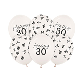 Happy 30 Års Fødselsdag Latexballoner Off-White