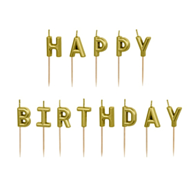 Happy Birthday Kagelys Guld