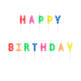 Happy Birthday Kagelys Multifarvet