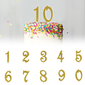Glitter Kagelys Guld