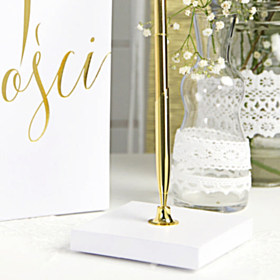 Kuglepensholder Inkl Kuglepen Guld/Perlehvid