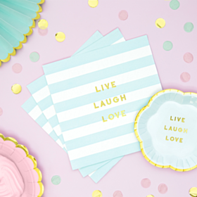 Live Laugh Love Servietter Lyseblå