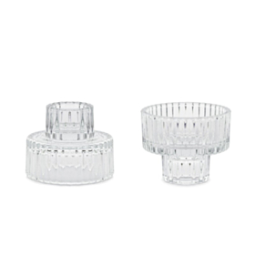2-i-1 Glas Lysestager