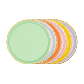 Guldkant Tallerkener Pastel Mix