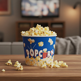 Genanvendeligt Popcornbæger Blå