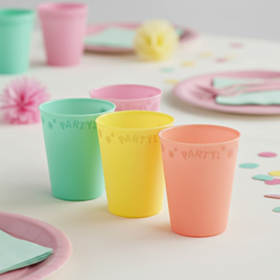 Genanvendelige Plastkrus Pastel