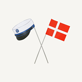 Studenterhue & Dannebrog Flag Blå