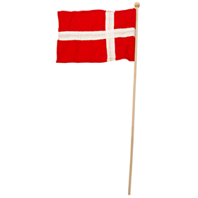Stof Dannebrog Flag På Træpind