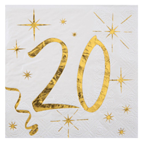 20 Års Servietter Guld