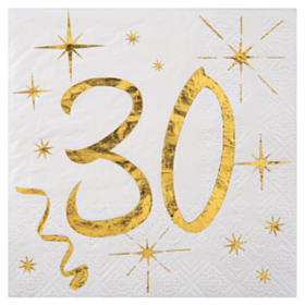 30 Års Servietter Guld
