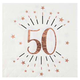 50 Års Konfetti Servietter Rosaguld