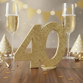 40 Års Bordtal Figur Guld