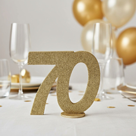 70 Års Bordtal Figur Guld