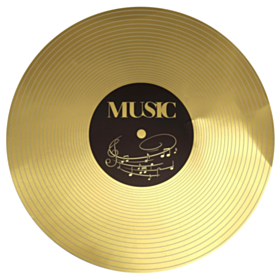 Musik Plade Dækkeservietter Guld