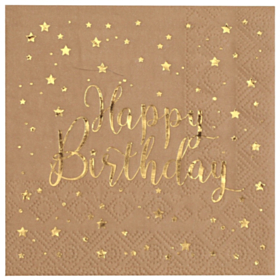 Happy Birthday Servietter Kraft