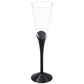 Flute Plast Champagneglas Sort