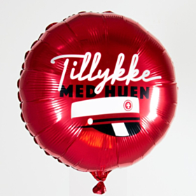 Rund Tillykke Med Huen Folieballon Rød