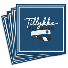 Tillykke Med Huen Servietter Blå