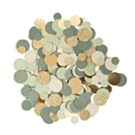 Rund Konfetti Oliven/Guld