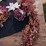 Rose Bladguirlande Pink