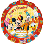 Mickey & Friends® Happy Birthday Folieballon Rød/Gul