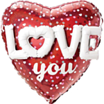 Hjerte Love You Folieballon