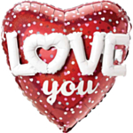 Hjerte Love You Folieballon