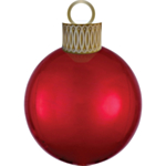 Julekugle Folieballon Rød