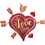 Hjerte Love You Pil Folieballon