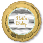 Hello Baby Folieballon Guld