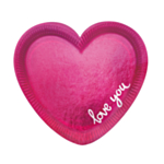 Hjerteformede Paptallerkener Pink