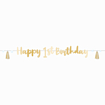 Happy 1st Birthday Guirlande Lyseblå