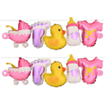 Babyshower Folieballonguirlande Lyserød