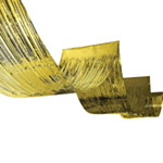 Metallisk Stof Loftsbanner Guld