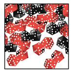 Casino Terning Konfetti Rød/Sort