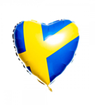 Hjerte Sverige Flag Folieballon