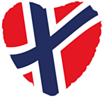 Hjerte Norge Flag Folieballon