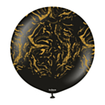 Premium Stor Latexballon Nebula Sort/Guld