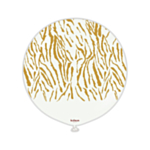 Premium Stor Latexballon Safari Hvid/Guld