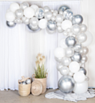 Deluxe Ballonbue DIY Sølv/Krom