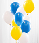 Ballonbuket Gul/Blå
