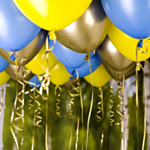 Premium Ballonloft Gul/Blå/Guld