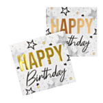 Happy Birthday Servietter Guld