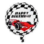 Racerbil Happy Birthday Folieballon