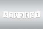 Flagguirlande Student Sølv