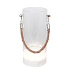 LED Glaslanterne Med Jute