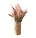 Tørret Blomsterdekoration Træpotte Rosa