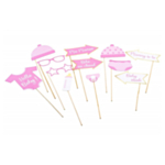 Babyshower Photobooth Selfie Props Lyserød